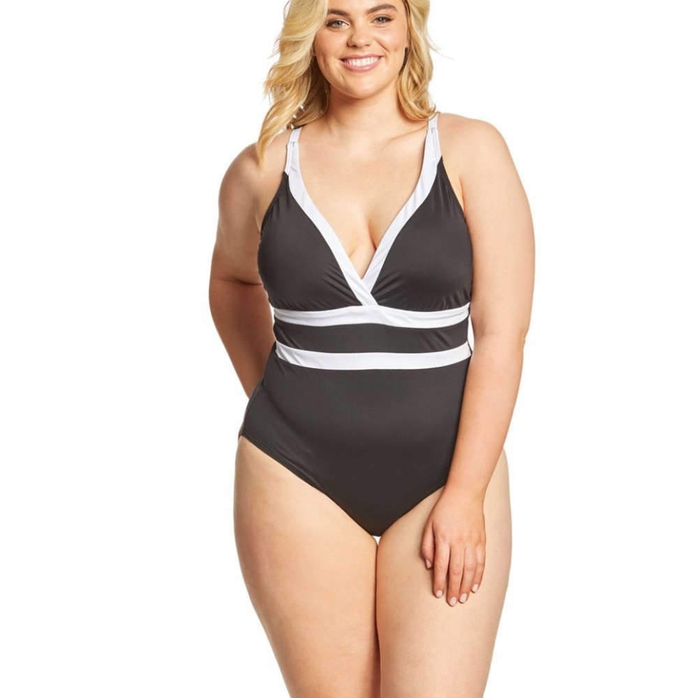 🆕 La Blanca Plus Modern Muse Plunge One Piece - Picture 2 of 7
